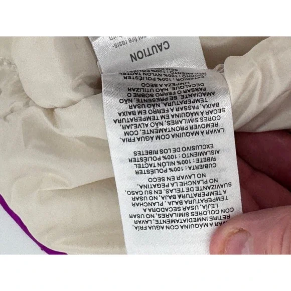 Columbia PFG Quilted Vest Womens Large Full Zip Sleeveless Top Off White  Purple - Picture 10 of 16